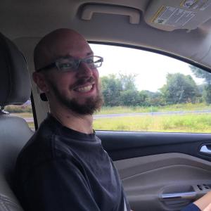 My driver on the long, straight stretch of I-40